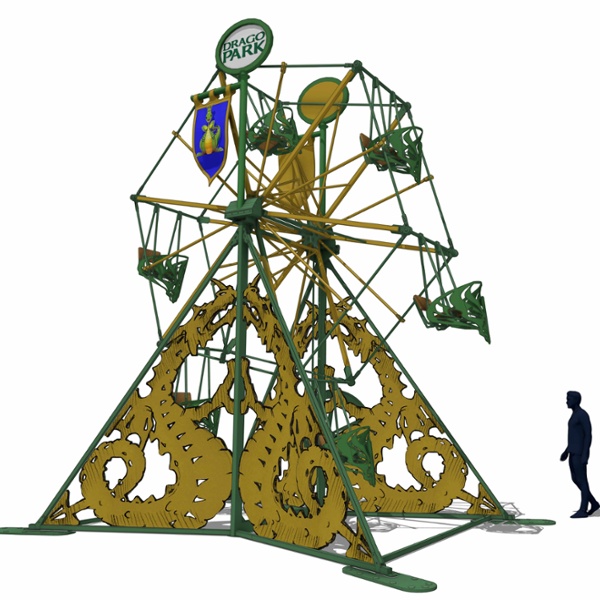 Roues à propulsion mécanique sur le thème des dragons